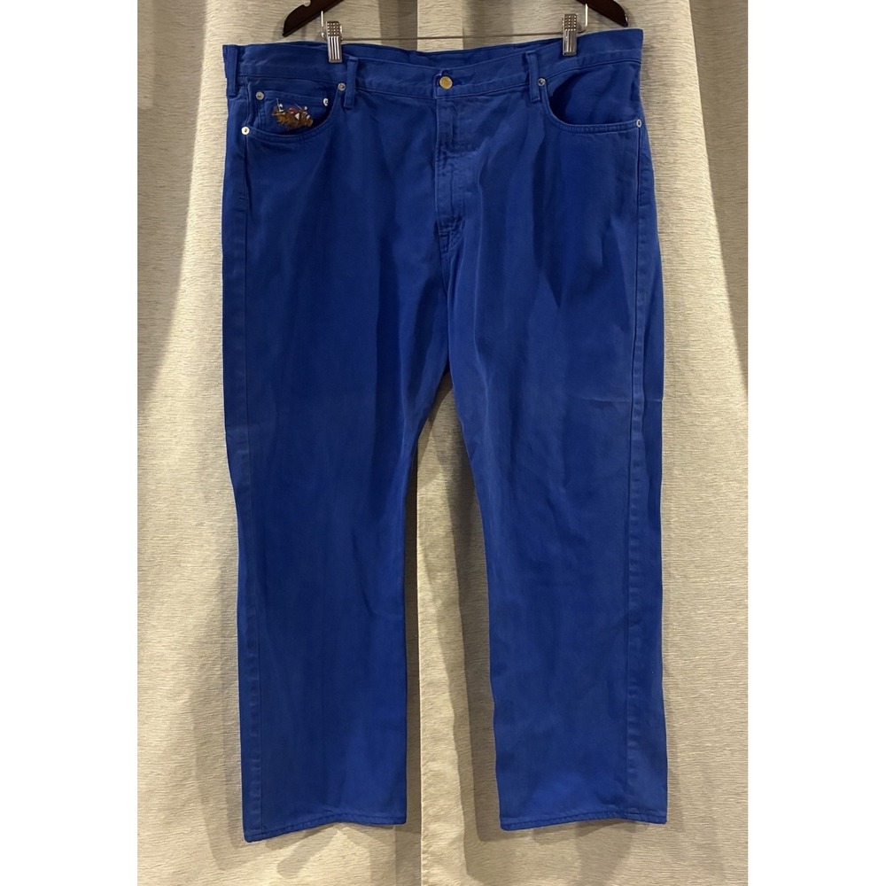 Polo Ralph Lauren 867 Classic Jeans Mens 42/30 Blue Multi Triple Pony Baxter